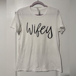 Bella+Canvas, Small, White, Wifey Shirt, Newlywed
